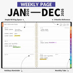 GNL 2026 Planner, Weekly and Monthly Planner January - December 2026, 8.5" x 11" Monthly Planner with Waterproof Flexible Cover, Spiral Binding Notebook with Colorful Tab, Pockets, Bookmark, Black