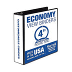 Samsill 4 Inch 3 Ring Binder, Made in USA, Economy Round Ring, Clear View Cover, 675 Sheet Capacity - for School, Home, Office - Charcoal Black