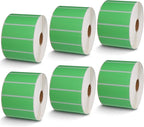 BETCKEY - 2.625" x 1" File Folder & Address Labels Compatible with Zebra/Rollo Label Printer,Premium Adhesive & Perforated[Green, 6 Rolls, 12000 Labels]