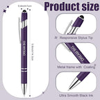 Zonon 12 Pcs Inspirational Pens Bulk Funny Ballpoint Pen with Stylus Tip Motivational Gifts for Valentine's Day Teacher Coworkers Nurse School Office Supplies(Dark Purple,Motivational Style)