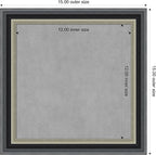 Amanti Art Black Framed Magnetic Board 15x15 X-Small Vision Board for use with Magnets, 100% Metal Sheet to Display Items as Office Decor or for Home Organization in mudroom, Kitchen or Kids Room