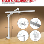 Honeywell LED Desk Lamp with Clamp - 05B02 Upgraded Touch Control Sunturalux Natural Light Clip On Desk Light 4000K 1300LM Dimmable Eye Caring Table Lamp Full Metal Desk Lamps for Home Office