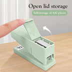 Swing-Arm Swivel Stapler - 20 Sheets Capacity, 360 Degree Rotate Desk Stapler with 100 Staples - Non-Slip Office Stapler, Green