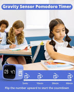 Productivity Timer Flip Gravity Sensor Cube Timer Countdown & Countup,Mute & Vibrate & Sound，5/10/30/60min & Custom Timing, Perfect for ADHD,Work,Learning,Kitchen Cooking (1Blue)