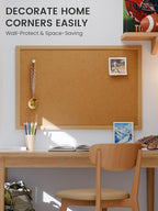 Fluxynara Cork Board Alternative, Felt Bulletin Board 36" x 24" Mustard Yellow Frame with 24 Adhesive Tabs, Pin Board for Home Office, Classroom, Entryway, Kitchen Wall Decor—Sunset Yellow