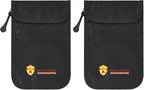 2 Pack Small Fireproof Wallet Pouch, Non-Itchy Waterproof Cash Bag with Zipper, 8 x 5.12 inch, Black, Safe-Accessories