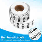 PATIKIL 0.8 x 1.6 Inch Inventory Number Sticker, 2 Roll 9001 to 10000 Consecutive Number Labels Self-Adhesive Labels Tag 1000 Stickers for Office Warehouse Numbering Classification, Black