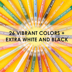 Grabie Acrylic Paint Pens Markers, 28 Colors, 0.7 mm, Extra Fine Tip Drawing Markers, Premium Paint Pens for Painting on Various Surface, Art Supplies, Set of 28