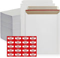 200 Pack 7x9 inches Rigid Mailers – Self-Seal White Cardboard Envelopes – Heavy-Duty Mailing Supplies for Documents, Photos, Magazines, and Literature