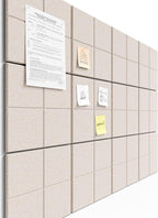 Bumusty Large Cork Board Alternative-47 x35 Felt Bulletin Board Tiles, with 30 Pushpins, 70 Adhesive Tabs, 12-Pack Slat Wall Paneling, Cork Boards for Office Push Pin Board Felt Board-Oatmeal