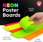 Hygloss Small Poster Board 4x11 - 50 Neon Pink Single Color Poster Boards Bulk Pack - 10 Pt. Thickness Colored Poster Board Paper for Projects, Flash Cards, Signs - Posterboard Multipack 4" x 11"