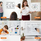 Dry Erase WhiteBoard, Aisuoker 16 x 12inch Magnetic Desktop Whiteboard with Stand, 10 Markers, 10 Magnets and 1 Eraser, Portable Double-Sided White Board for Kids Drawing Memo to Do and List Wall