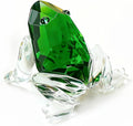 H&D HYALINE & DORA Small Crystal Frog Figurine Collection Paperweight Table Centerpiece Ornament(Green)