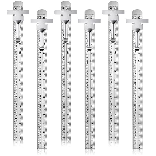 6 Pieces 6 Inch 15 cm Pocket Ruler Flexible Precision Stainless Steel Ruler with Detachable Clips Stainless Steel Pocket Clip Scale Gauge Metric British System