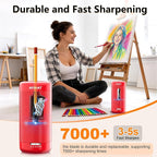 AFMAT Electric Pencil Sharpener, Fully Automatic Pencil Sharpener, Auto in & Out, Rechargeable Hands-Free Sharpeners for Jumbo & Colored Pencils (6.5-12mm), Portable for Home/Classroom/Office PSC2
