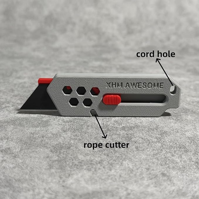 XHM Awesome Small Box Cutter Retractable Blade Ultility Knife, For Artwork, Cardboard Cutting, Package/Letter Opening, Home, Office & EDC Use, Pack of 3 (GRAY)