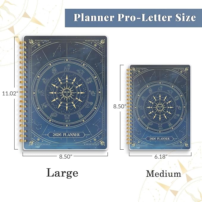 2026 Planner 8.5 x 11, Large Weekly Monthly Planners with Tabs, A4 Spiral Bound Daily Calendar 2026 Planner, 12 Month Agenda from Jan. to Dec., Flexible Cover Appointment Book(Blue Tarrow)