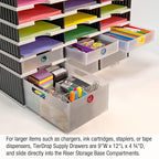 Ultimate Office TierDrop Supply Drawers Measure 9w x 12d x 2 1/4 Inches High for Desk Accessories and Supplies, Set of 2, Includes Color-Coded Finger Rings for Fast and Easy Access to Contents