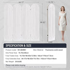 Asnefeli 4 Panel Room Divider and Folding Privacy Screen, Foldable Wood Arched Room Divider Wall, Portable Partition Screen, Room Partition Divider for Room Separation for Home Office Bedroom, White