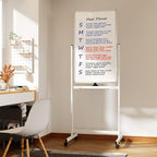 Neatsure Rolling Whiteboard on Wheels, 40" x 24" Double-Sided Mobile Magnetic White Board with Stand, Portable Standing Dry Erase Board Easel for Home Office Classroom School, Silver