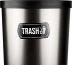 Recycle and Trash Stickers for Trash Cans - Vinyl Recycling Bin Labels - 2 Pack - 6.5" by 3" Green & Black Decals Logo Set - Waste Signs for Home Kitchen or Office Bins Indoor/Outdoor Use