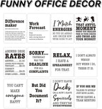 Funny Office Decor Desk Signs, 12 Different Cards Desktop Novelty, Boss Day Gifts for Women Men Accessories for Office Holiday Colleague Coworkers Gag Gift Supplies 5 x 4 Inch