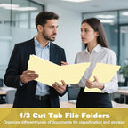 Manila Folders, HERKKA 170 Pack 1/3 Cut Tab File Folders, Manila Folders 8.5 x 11 Designed for Office and Classroom Use, Letter Size