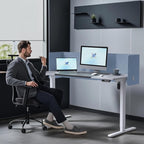 ERGO COLLECT Desk Privacy Panel,2PCS L-Shaped Clamp-On Office Desk Divider,2-in-1 Adjustable Acoustic Desktop Partition Or Under Desk Modesty Screen,for Office,Home,Felt(Blue, 47.2" x 17.7")