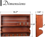 Innovation Key Holder for Wall, Mail Organizer with Key Hooks, Keys Holder on Wall, Auburn