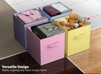 Sorbus Fabric Storage Cubes - 6 Foldable Storage Bins for Organizing Pantry, Cubbies, Toy Box - Clothes Storage & Closet Organizer - 13 Inch Collapsible Cube Baskets for Shelves with Handle