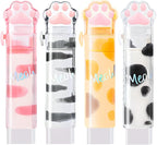 Retractable Pencil Eraser, Cute Erasers,Kawaii Cat Paw Eraser,Suitable for School Home Office Supplies, 4Pcs
