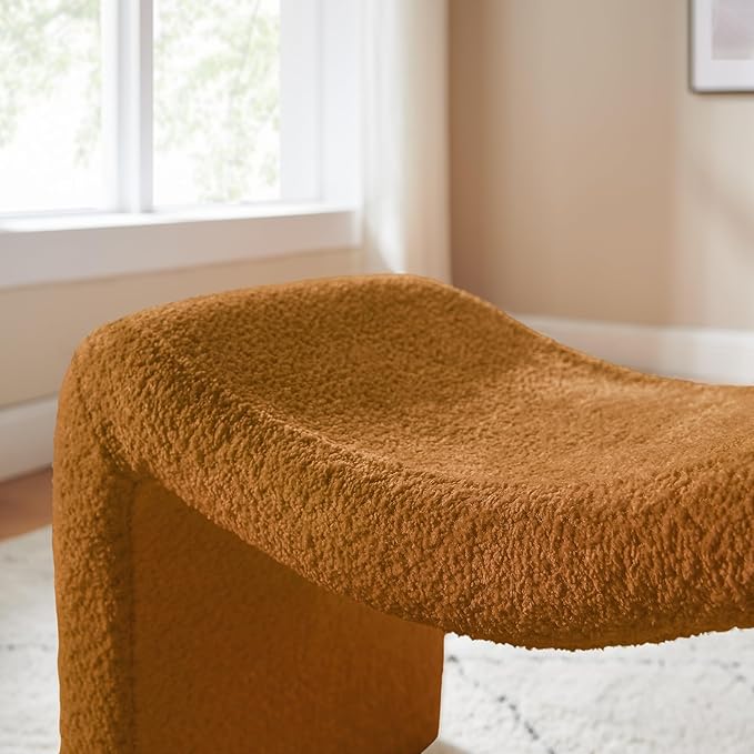 VANOMi Large Footstool Ottoman, Multi-Functional Modern Foot Stool, Sofa Footrest Extra Seating for Living Room, Entryway, Hallways and Bedrooms, Large, Curry