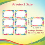 Lucleag 180PCS Watercolor Rainbow Name Tags Stickers, Rainbow Color Name Tag Labels Stickers for Back to School Classroom Student Office Desk Cubby Locker Theme Party Decoration, 2x3 inch