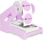 Guermok Thermal Shipping Label Holder for Rolls & Fan-Fold, Fragile Stickers for Shipping, Label Stand Desktop Printer Holder-Home Office Accessory Sticker Dispenser for Holographic (Purple)