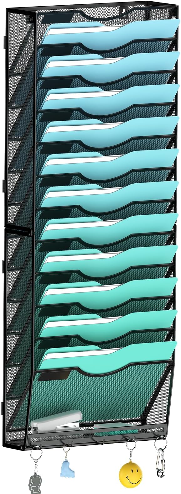 Gawerk 13-Tier Wall File Organizer Hanging Wall File Holder Wall Mount Paper Folder Organize