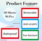 Removable Colored Labels Stickers, 3X5 Inch Removable Large Label Stickers for Moving Boxes and Storage Bins- Waterproof- Writable- Tear Resistant (Blue/Red/Green)