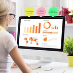 Zonon 24 Pieces Computer Monitor Notes Screen Monitor Memo Board Sticky Note Holder Message Board Computer Side Panel for Office Home Desktop Left and Right