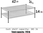 Regal Altair 24" Deep x 42" Wide x 14" Height Wire Shelving Kit | 2-Tier | NSF Commercial Storage Rack Unit