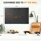 Cork Board Tiles for Wall with Push Pins, Removable 36" x 24" Slat Bulletin Board Sets, Adhesive Pin Board | Magrowill 6 Packs Felt Panels for Office Home Classroom Dorm Interior Wall Decor, Deep Gray