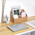 DINGTAI Woven Mail Organizer Countertop, 12 Inch Mail Organizer Basket for Bill and Pen, Farmhouse Desk organizers and storage