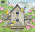 Lang Birds in the Garden 2026 Wall Calendar – 12-Month Calendar with Stapled Binding, Linen-Embossed Backyard Bird & Garden Artwork by Jane Shasky, 13.4" × 12"