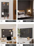 Fluxynara Felt Bulletin Board Tiles -28"x18" Cork Board Alternative for Office Decor, Push Pin Board Wall Organizer 6-Pack-Charcoal Gray
