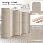Cocosica 8 Panel Room Divider,6Ft Folding Privacy Screen,Tall - Extra Wide Foldable Panel Partition Wall Divider with Diamond Double-Weaved Hand-Woven Design Room Screen Divider