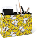 Famame Cartoon Cute Duck Childish Pencil Holder for Desk, Leather Desktop Container Pen Cup Storage Study Table Pen Organizer Makeup Brushes Holder for Office Home