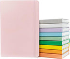 PAPERAGE Lined Journal Notebook, 10 Pack, (Pastel Rainbow), 160 Pages, Medium 5.6 in x 8 in - 100 GSM Thick Paper – Hardcover Journaling Notebook for Work, School & Note Taking