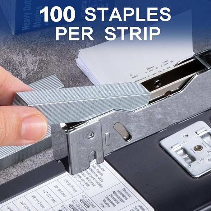 Deli Staples, Premium Heavy Duty Staples for Heavy Duty Staplers, 1/2'' Length, 90 Sheet Capacity, 100/Strip, 5000/Box