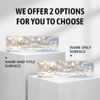 Custom Office Name Plate, Personalized Gifts for Women & Men, Appreciation Gifts for Employees, Office Desk Accessory (Shining Snowflake)