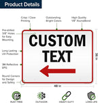 Custom Arrow,Custom Directional Sign, Left Arrow,36x48 Inches, Reflective, Rust Free DiBound, Fade Resistant, Made in USA by My Sign Center