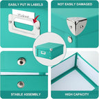 2 Pcs Checks Storage Box with Lid Document Boxes Banker Boxes Lake Green Document Bin Snap Close Receipt Box Storage Foldable Cardboard Record Boxes For Files Orangize Books Files Envelope 12"x10"x5"