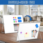 Grtard Magnetic Dry Erase Board with Stand, 18''x14'' Double-Sided White Board for Kids, Desktop Whiteboard with Stand, Large White Board, Desk Whiteboard Portable, Dry Erase Board for Kids, Memo